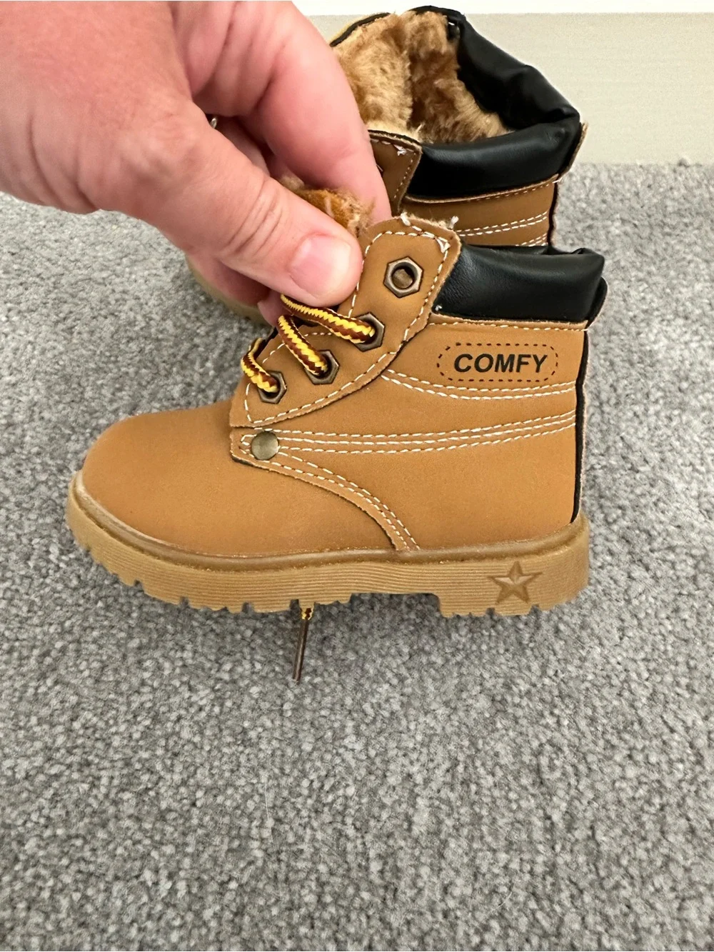 Tan Faux-Fur Lined Toddler Winter Boots